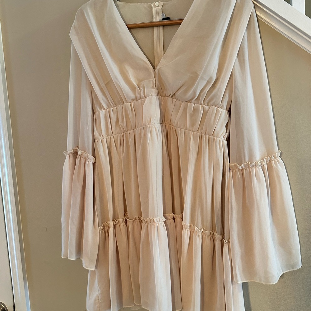 Elegant Cream Flowy Dress